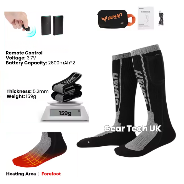 Skanto | Wiederaufladbare beheizte Skisocken & Fußwärmer – Elektrische Thermosocken für Skifahren, Snowboarden & Wintersport UK