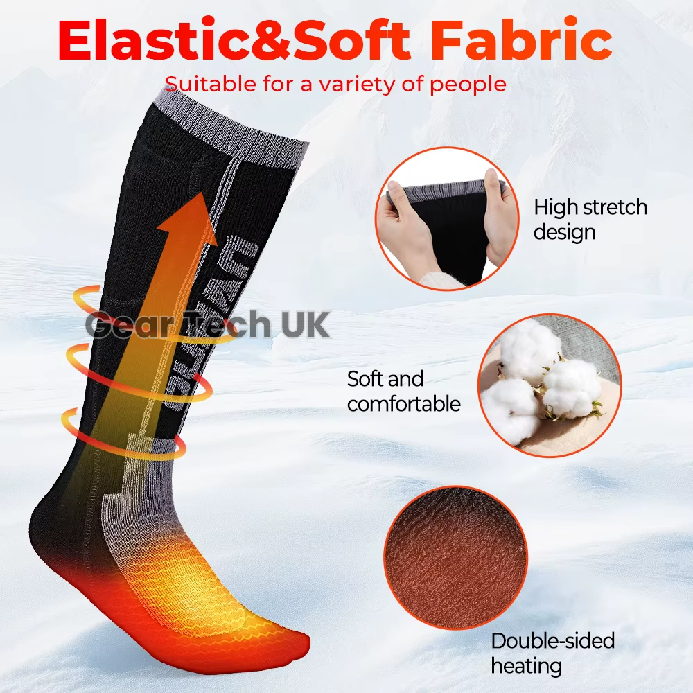 Skanto | Wiederaufladbare beheizte Skisocken & Fußwärmer – Elektrische Thermosocken für Skifahren, Snowboarden & Wintersport UK