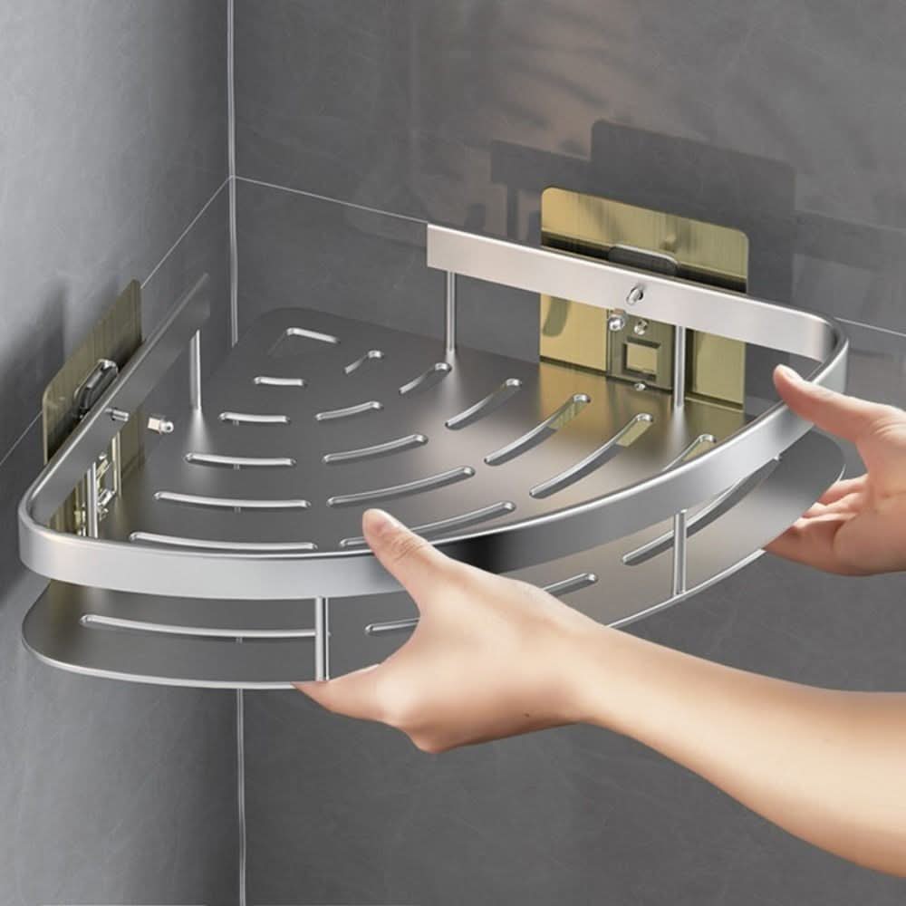Skanto | Bohrerfreies Aluminium-Eckregal für das Badezimmer