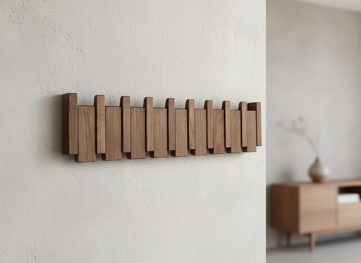 Piano Garderobe HarmonyCoat – Kreativer Wandhaken aus Holz für Flur und Eingangsbereich