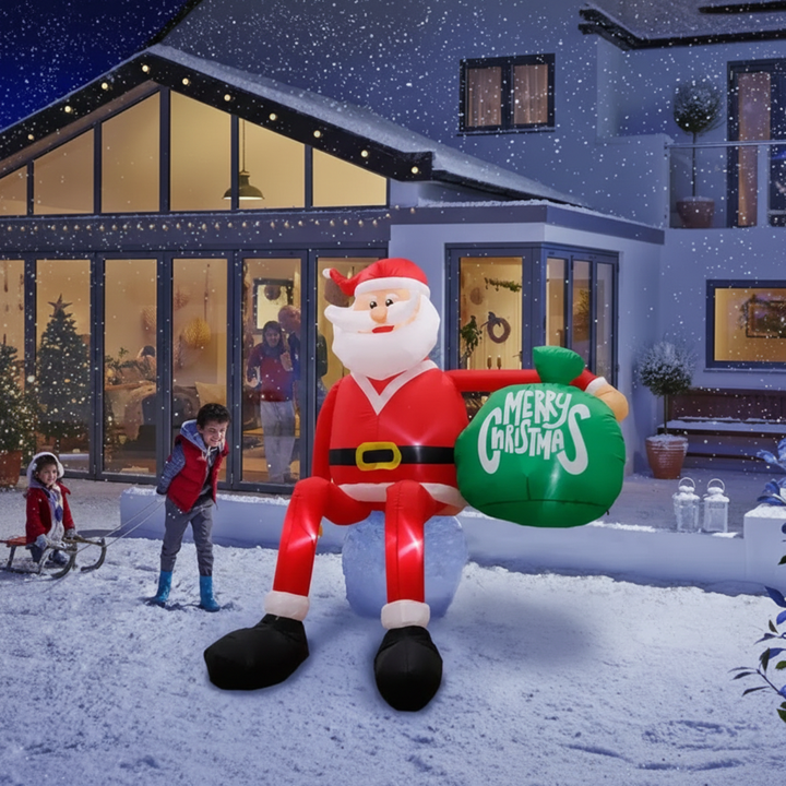Skanto | Aufblasbarer LED Kletter-Weihnachtsmann | 2,4 m Hoch | Outdoor