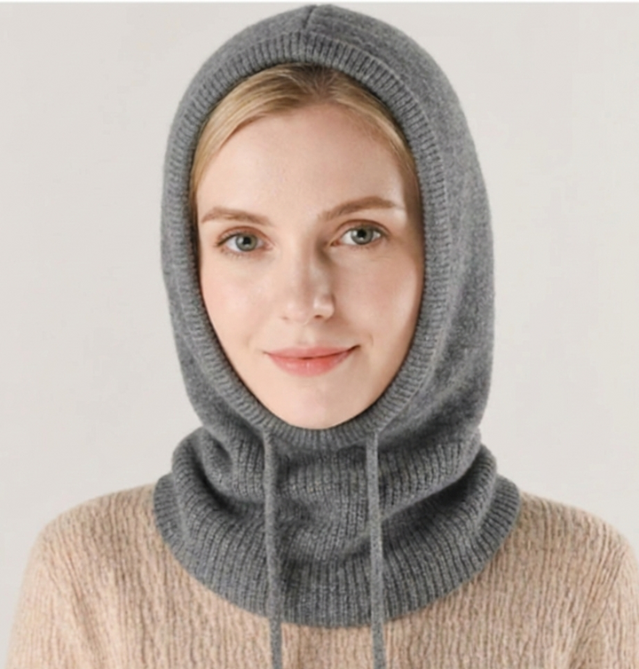 Kaschmir-Mischung Strickmütze mit verstellbarem Sitz