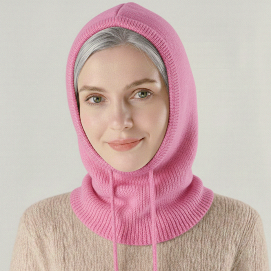 Kaschmir-Mischung Strickmütze mit verstellbarem Sitz