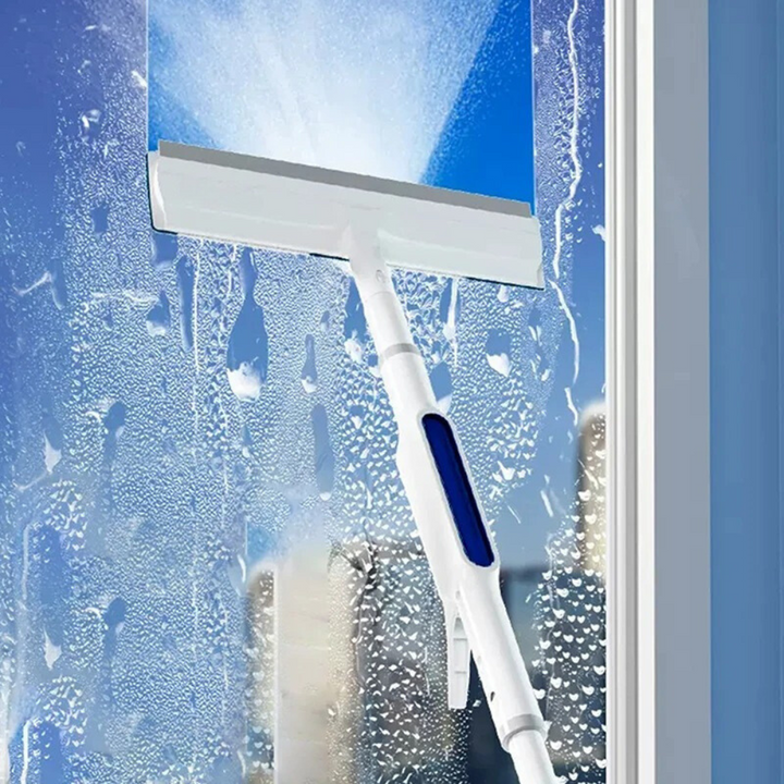 Skanto | 3-in-1 Rotierender Fensterreiniger mit Teleskopstiel und Sprühfunktion