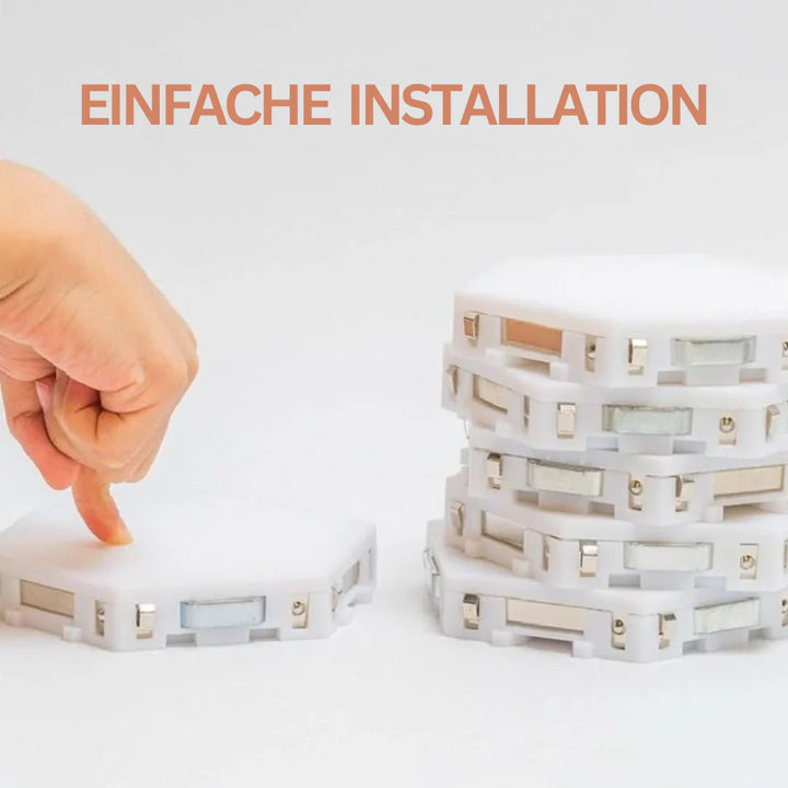 Skanto | Interaktive hexagonale LED-Paneele mit RGB-Farbsteuerung und Musik-Synchronisation