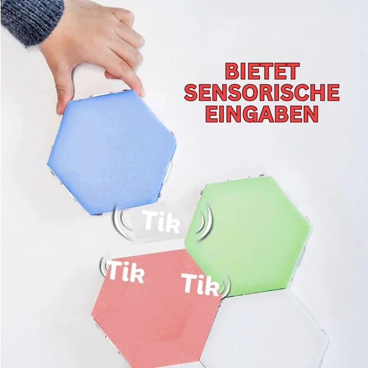 Skanto | Interaktive hexagonale LED-Paneele mit RGB-Farbsteuerung und Musik-Synchronisation