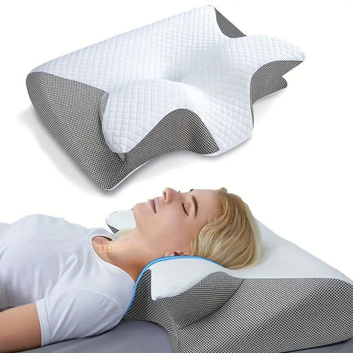 SleepEase Schmetterlings-Memory-Schaum-Kissen – Ergonomische Unterstützung für Seiten- und Rückenschläfer Skanto