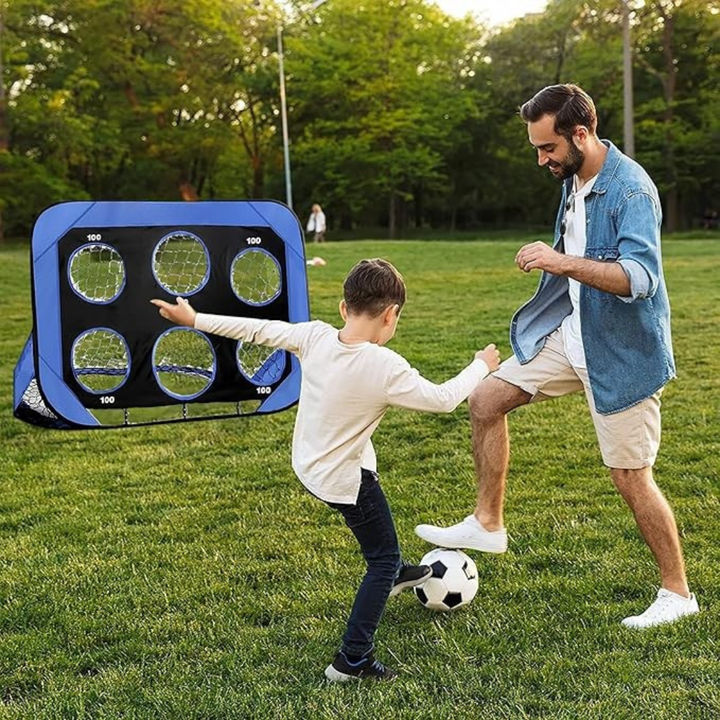 Skanto | PlayMax Faltbares Fußballtor – 4-in-1 Tragbares Fußballnetz für Training & Outdoor-Spiel