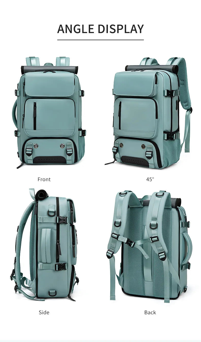 Skanto | TRAVELMAX Pack – Großer wasserdichter Reiserucksack mit USB-Ladeanschluss