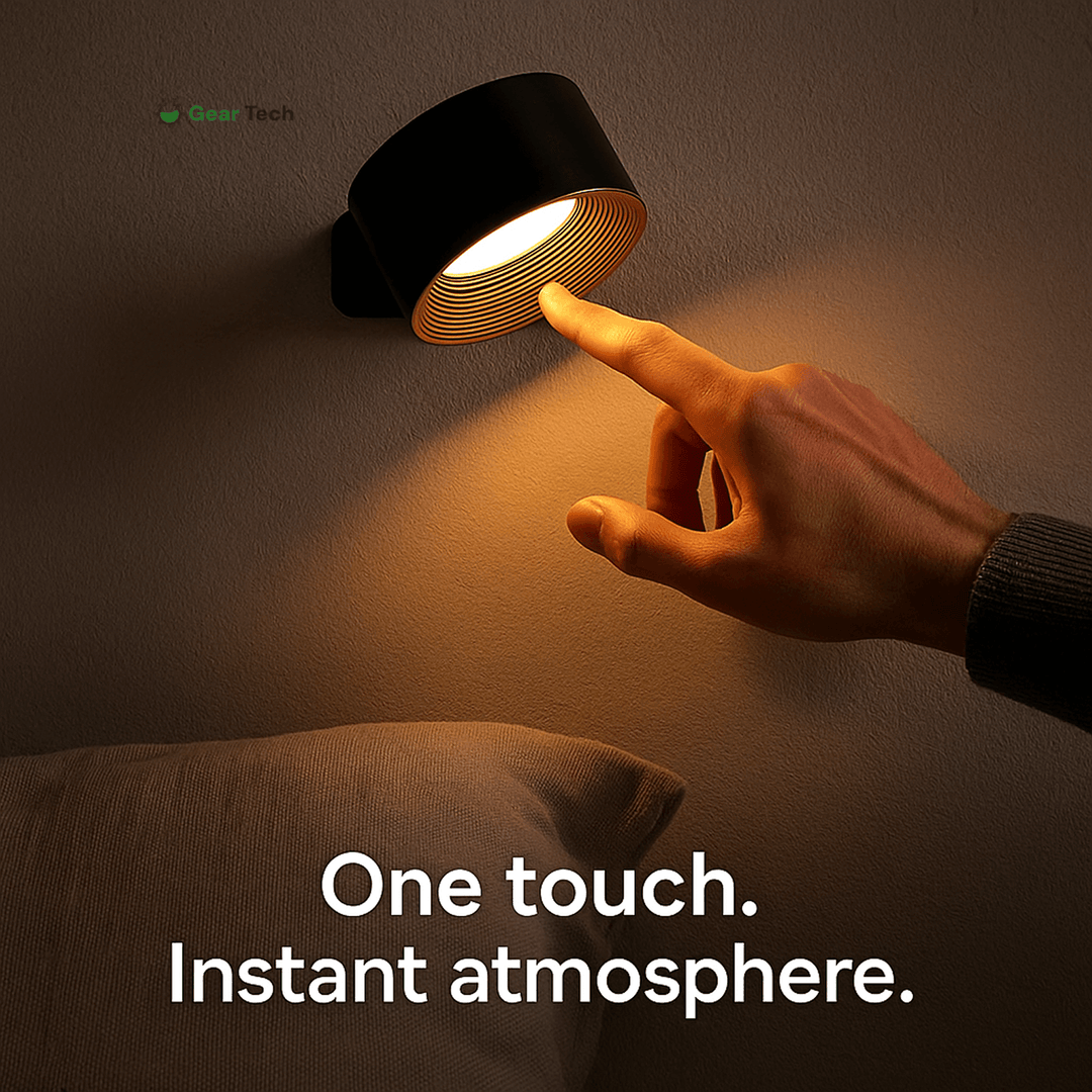 Skanto | Kabellose wiederaufladbare 360°-Wandleuchte | Energiesparende LED, Touch-Steuerung & vielseitige Heimbeleuchtung
