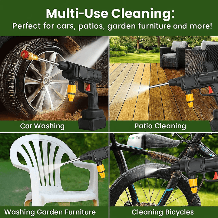 Skanto | Kabelloses tragbares Hochdruck-Spritzwasserpistolen-Set | Ideal zum Reinigen von Autos, Terrassen & Gartenmöbeln