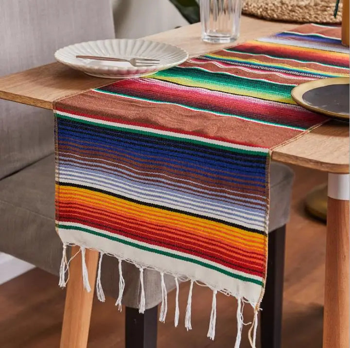 Skanto | Boho Lebendige Mexikanische Serape-Decke