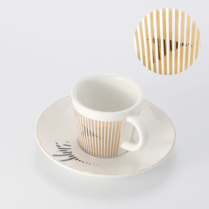 Skanto | Kreative Dynamische SLR Tasse Leopard Anamorphotische Zebra Tasse Luycho Kaffee-Tee-Tassenset mit Untertasse 90ml-225ml
