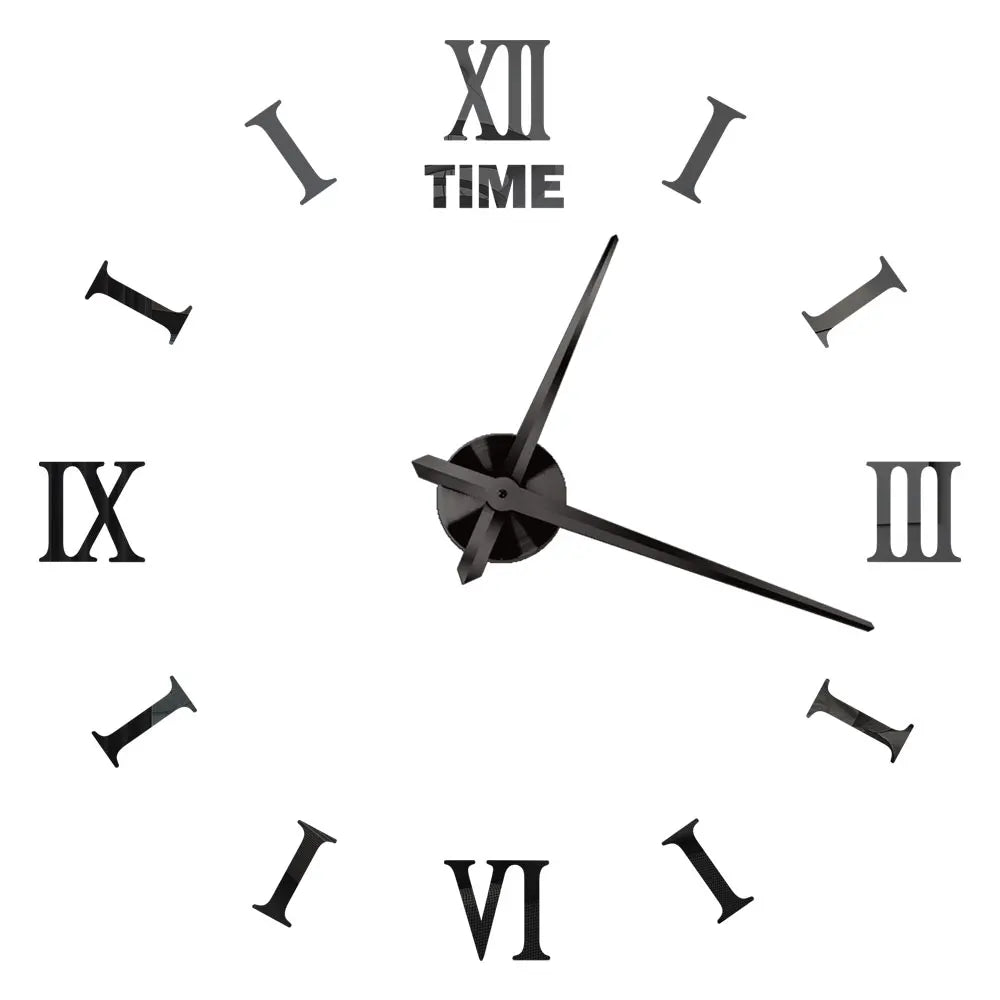 Große DIY 3D Spiegel Acryl Wanduhr für Küche, Esszimmer, Wohnzimmer | Skanto