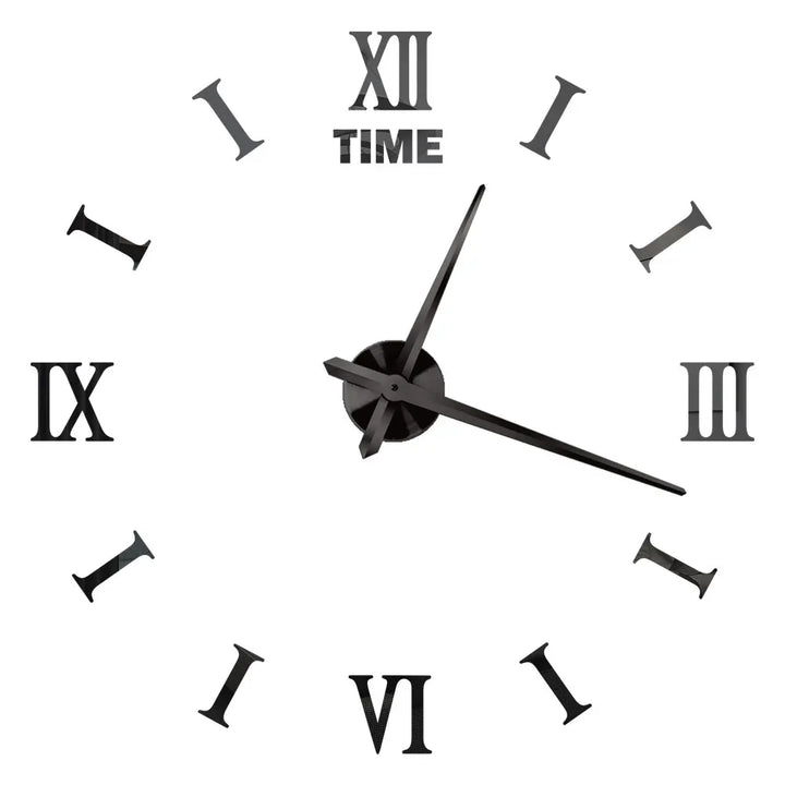 Große DIY 3D Spiegel Acryl Wanduhr für Küche, Esszimmer, Wohnzimmer | Skanto