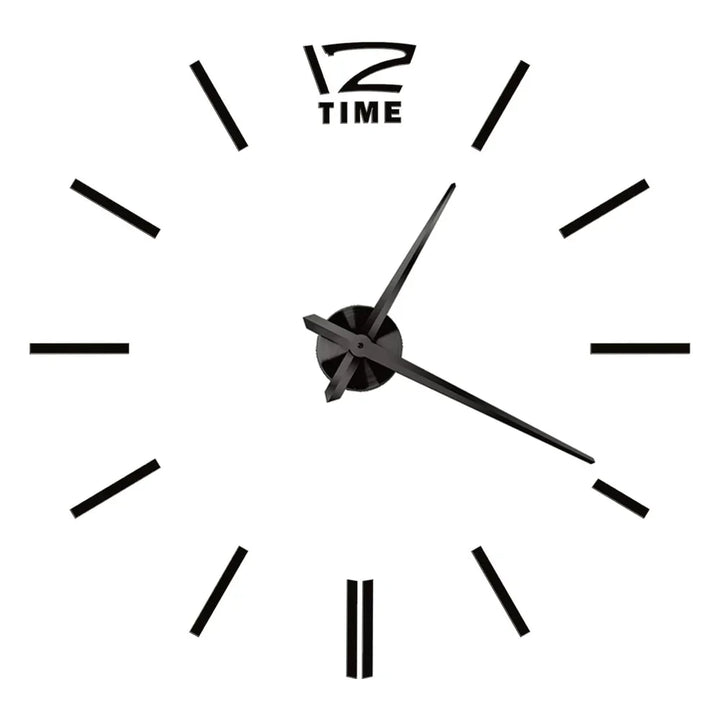 Große DIY 3D Spiegel Acryl Wanduhr für Küche, Esszimmer, Wohnzimmer | Skanto