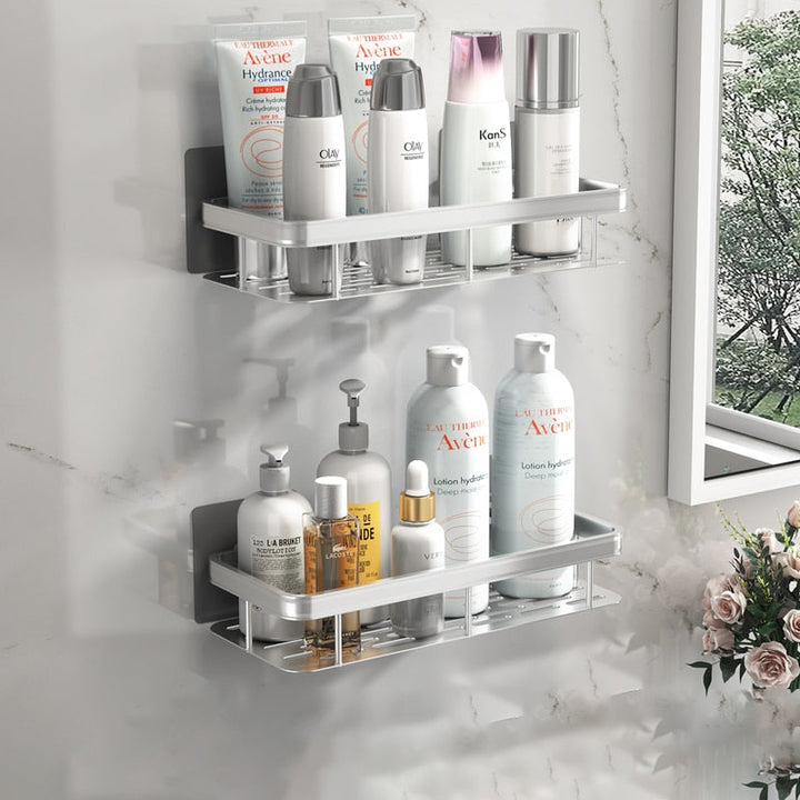 Skanto | Badezimmerregal Eckregal ohne Bohren Duschregalhalter