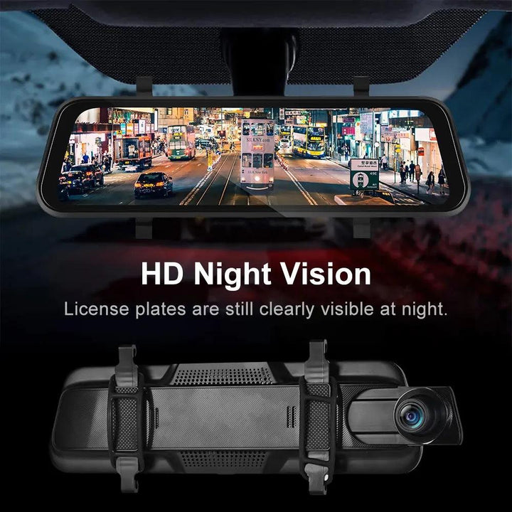 Skanto | VisionMirror Pro – Ultra HD Spiegel-Dashcam mit kabellosem CarPlay & Android Auto