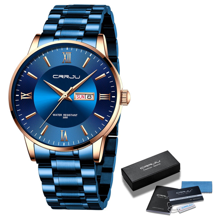 Skanto | Luxuriöse wasserdichte Sportuhr für Herren – Edelstahl-Quarz-Chronograph