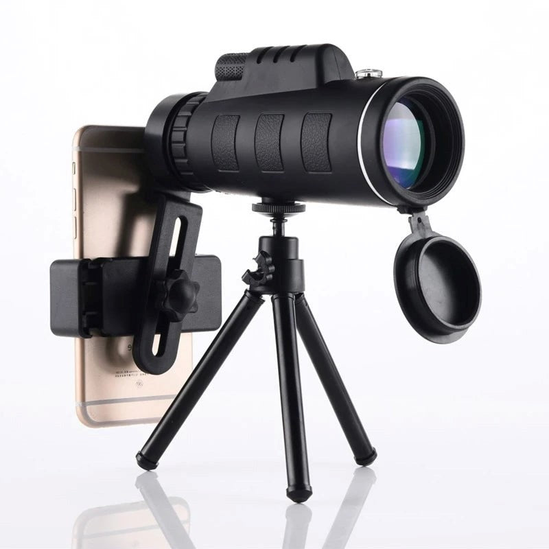 Skanto | Starscope HD Monokular – Hochleistungs-Wasserdichtes Teleskop mit Smartphone-Halterung & Stativ