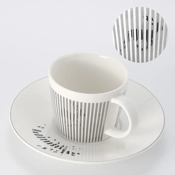 Skanto | Kreative Dynamische SLR Tasse Leopard Anamorphotische Zebra Tasse Luycho Kaffee-Tee-Tassenset mit Untertasse 90ml-225ml