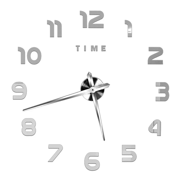Große DIY 3D Spiegel Acryl Wanduhr für Küche, Esszimmer, Wohnzimmer | Skanto