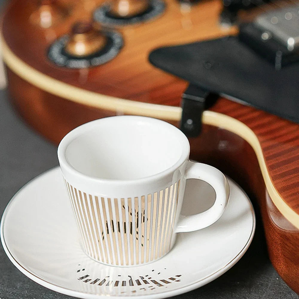 Skanto | Kreative Dynamische SLR Tasse Leopard Anamorphotische Zebra Tasse Luycho Kaffee-Tee-Tassenset mit Untertasse 90ml-225ml