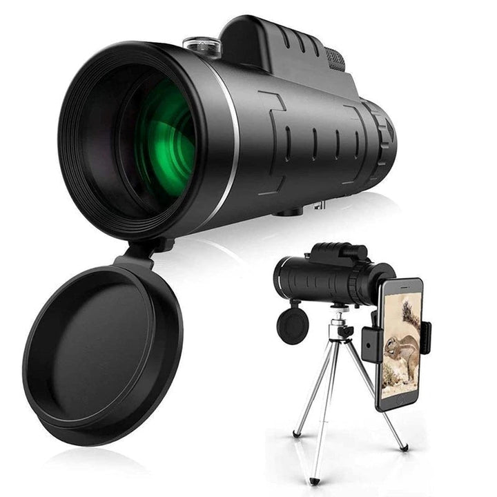 Skanto | Starscope HD Monokular – Hochleistungs-Wasserdichtes Teleskop mit Smartphone-Halterung & Stativ