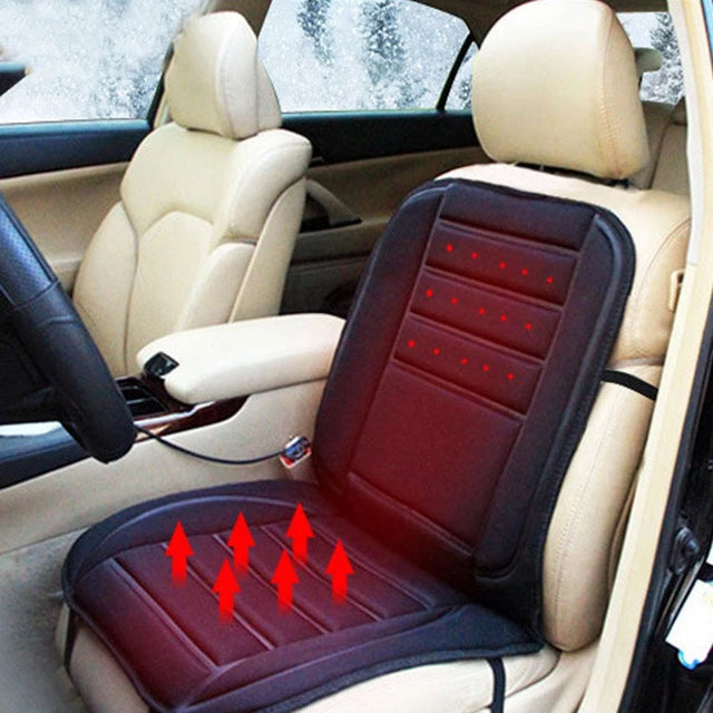 Skanto | HeatRide Beheizter Autositzbezug – 12V Memory Foam Sitz- und Rückenwärmer