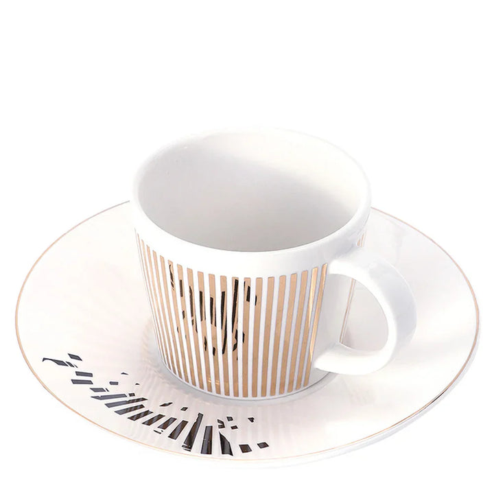 Skanto | Kreative Dynamische SLR Tasse Leopard Anamorphotische Zebra Tasse Luycho Kaffee-Tee-Tassenset mit Untertasse 90ml-225ml