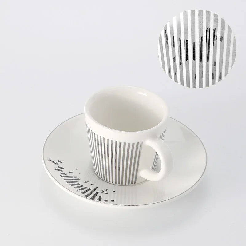 Skanto | Kreative Dynamische SLR Tasse Leopard Anamorphotische Zebra Tasse Luycho Kaffee-Tee-Tassenset mit Untertasse 90ml-225ml