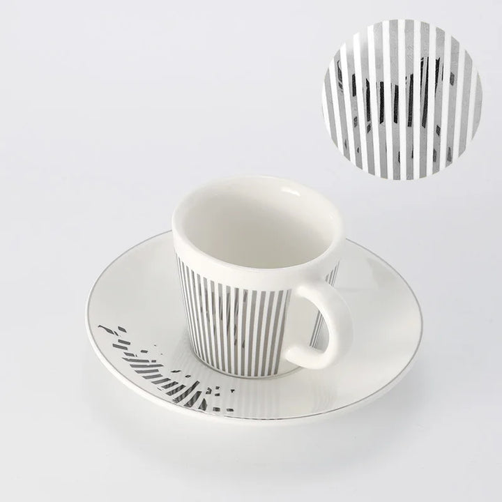 Skanto | Kreative Dynamische SLR Tasse Leopard Anamorphotische Zebra Tasse Luycho Kaffee-Tee-Tassenset mit Untertasse 90ml-225ml