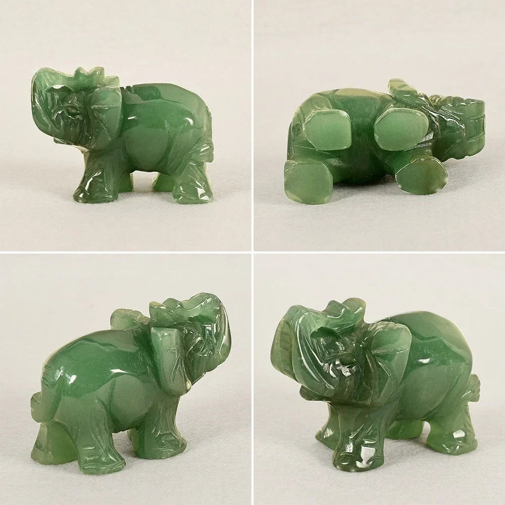Skanto | Grüne Aventurin-Jadestein-Elefantenstatue