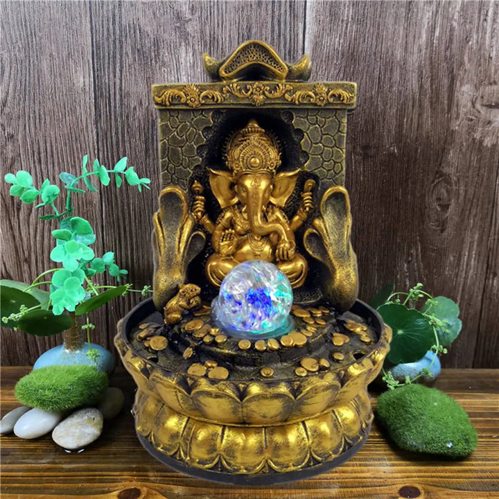 Skanto | Atemberaubende Ganesha-Statue mit LED-Indoor-Wasserfunktion