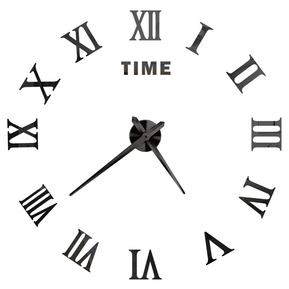 Große DIY 3D Spiegel Acryl Wanduhr für Küche, Esszimmer, Wohnzimmer | Skanto