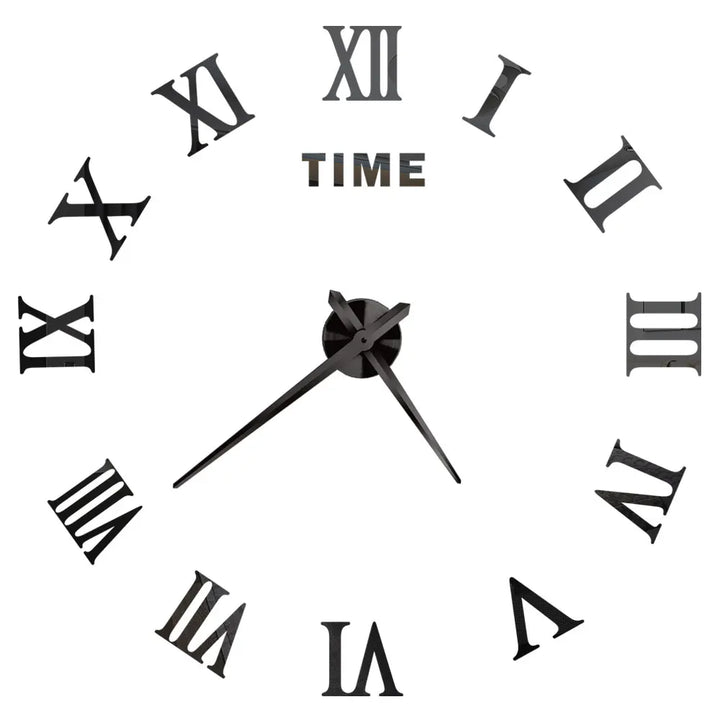 Große DIY 3D Spiegel Acryl Wanduhr für Küche, Esszimmer, Wohnzimmer | Skanto
