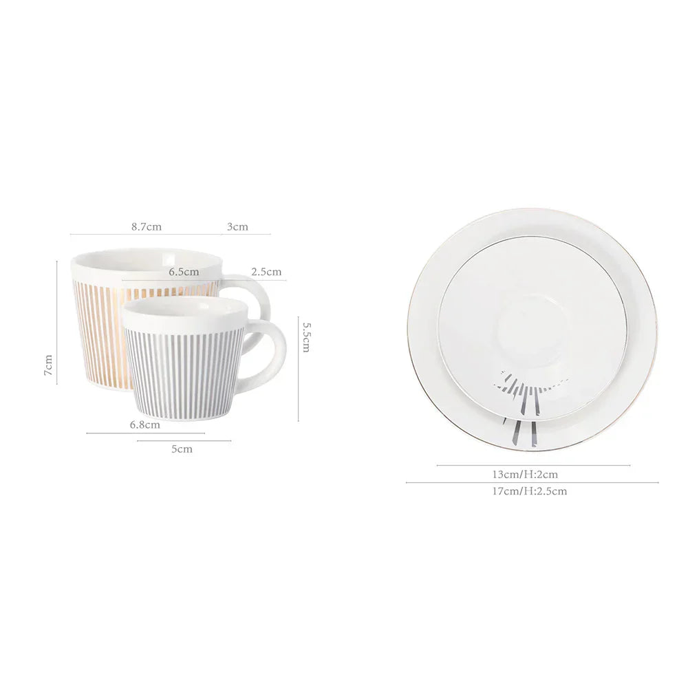 Skanto | Kreative Dynamische SLR Tasse Leopard Anamorphotische Zebra Tasse Luycho Kaffee-Tee-Tassenset mit Untertasse 90ml-225ml