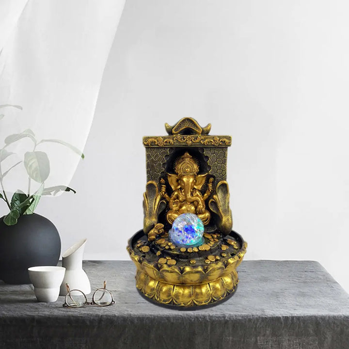 Skanto | Atemberaubende Ganesha-Statue mit LED-Indoor-Wasserfunktion