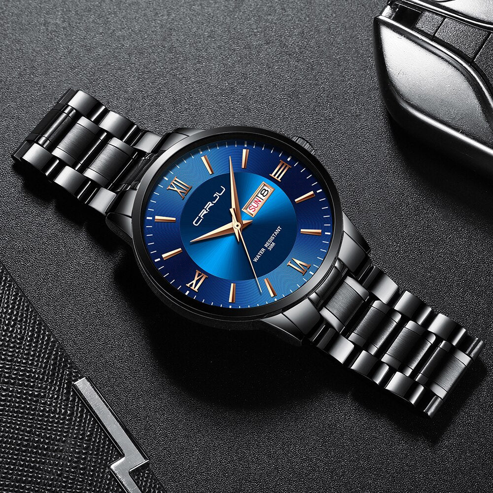 Skanto | Luxuriöse wasserdichte Sportuhr für Herren – Edelstahl-Quarz-Chronograph