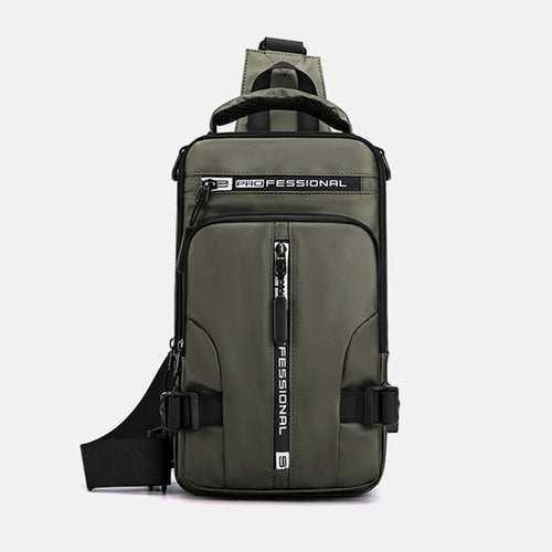 Skanto | Wasserdichte Oxford Umhängetasche, Anti-Diebstahl Sling Bag, USB-Ladefunktion & Multi-Pocket-Design