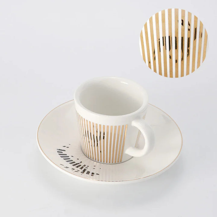 Skanto | Kreative Dynamische SLR Tasse Leopard Anamorphotische Zebra Tasse Luycho Kaffee-Tee-Tassenset mit Untertasse 90ml-225ml