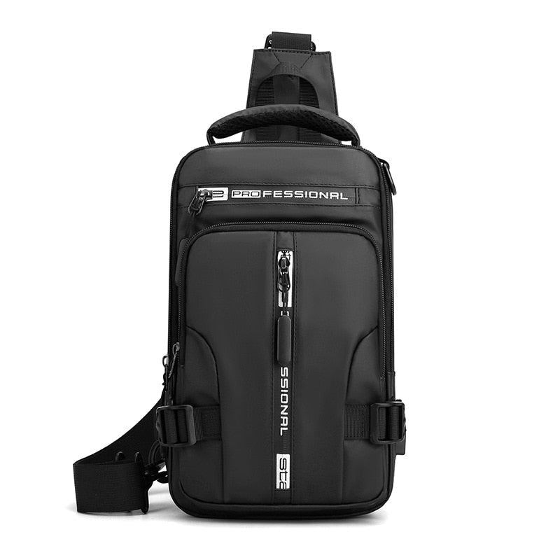 Skanto | Wasserdichte Oxford Umhängetasche, Anti-Diebstahl Sling Bag, USB-Ladefunktion & Multi-Pocket-Design