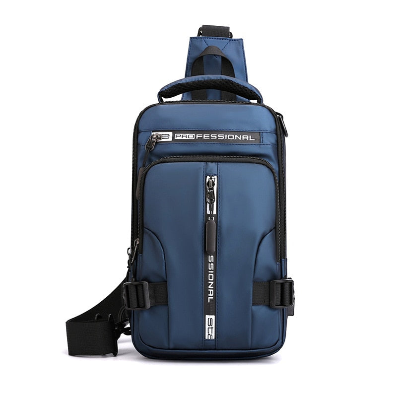 Skanto | Wasserdichte Oxford Umhängetasche, Anti-Diebstahl Sling Bag, USB-Ladefunktion & Multi-Pocket-Design