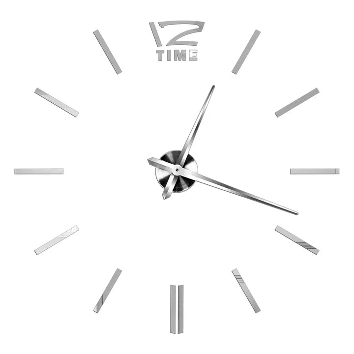 Große DIY 3D Spiegel Acryl Wanduhr für Küche, Esszimmer, Wohnzimmer | Skanto