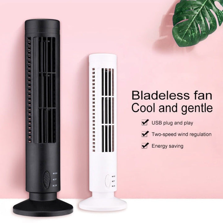 Turm-USB-Elektroventilator Bladeless Klimaanlagen-Ventilator (Schwarz) | Skanto