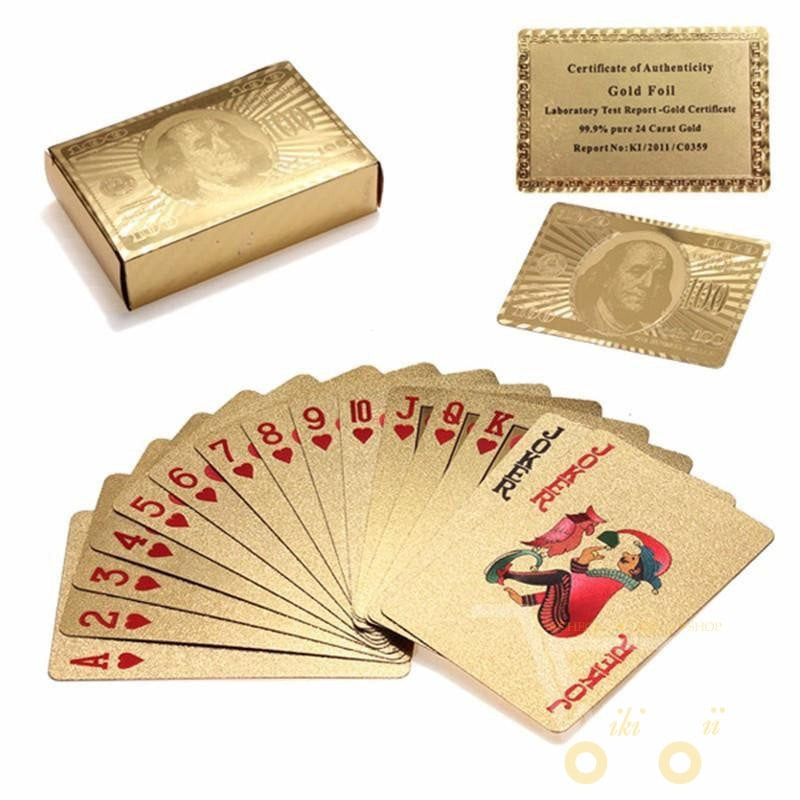 Skanto | 24K vergoldete Spielkarten mit Holzbox