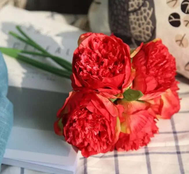 Skanto | Großes Pfingstrosen-Seidenblumenstrauß-Set