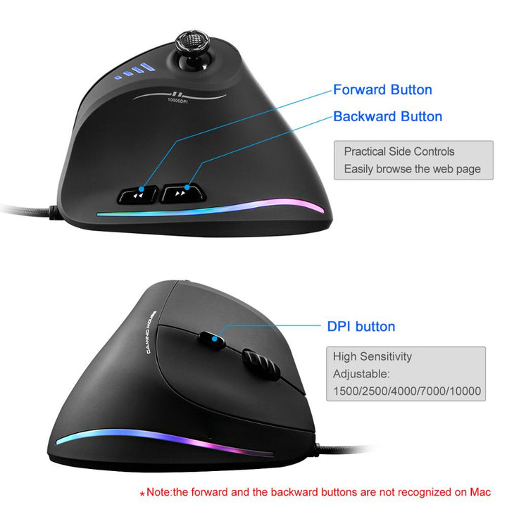 Skanto | Programmierbare ergonomische RGB Game Master Maus
