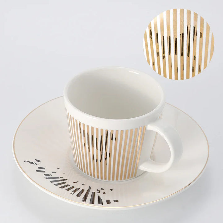 Skanto | Kreative Dynamische SLR Tasse Leopard Anamorphotische Zebra Tasse Luycho Kaffee-Tee-Tassenset mit Untertasse 90ml-225ml