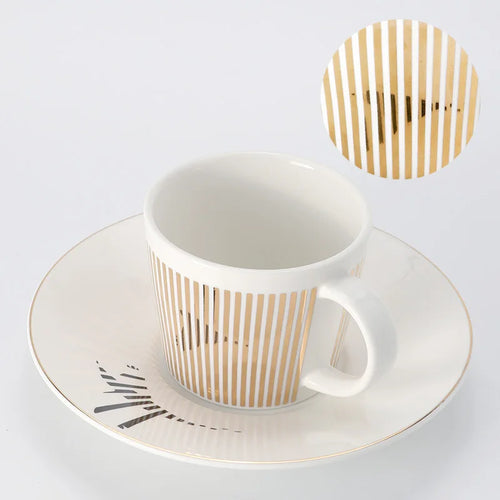 Skanto | Kreative Dynamische SLR Tasse Leopard Anamorphotische Zebra Tasse Luycho Kaffee-Tee-Tassenset mit Untertasse 90ml-225ml